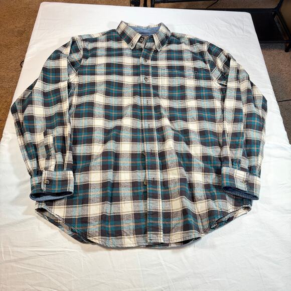 C.E. Schmidt Workwear Mens brown green cream plaid flannel. Size M. western - Picture 5 of 6